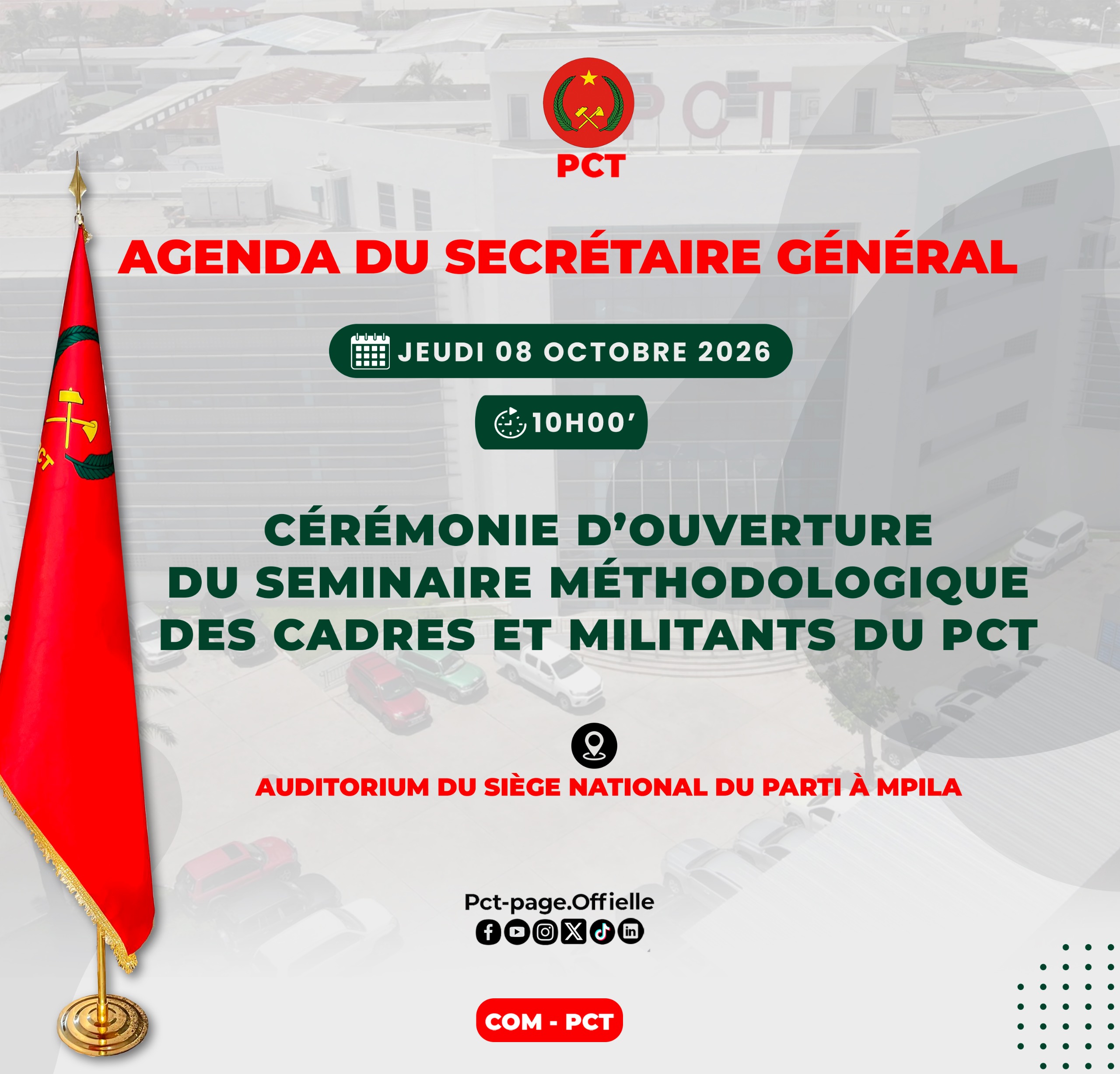 Cérémonie d’ouverture du séminaire méthodologique des cadres et militants du PCT